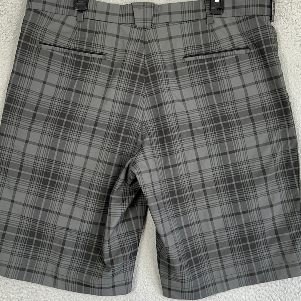 Nike Golf Shorts Mens 38 Grey Black Plaid Dri-Fit Tour Performance Chino Stretch - Picture 2 of 7